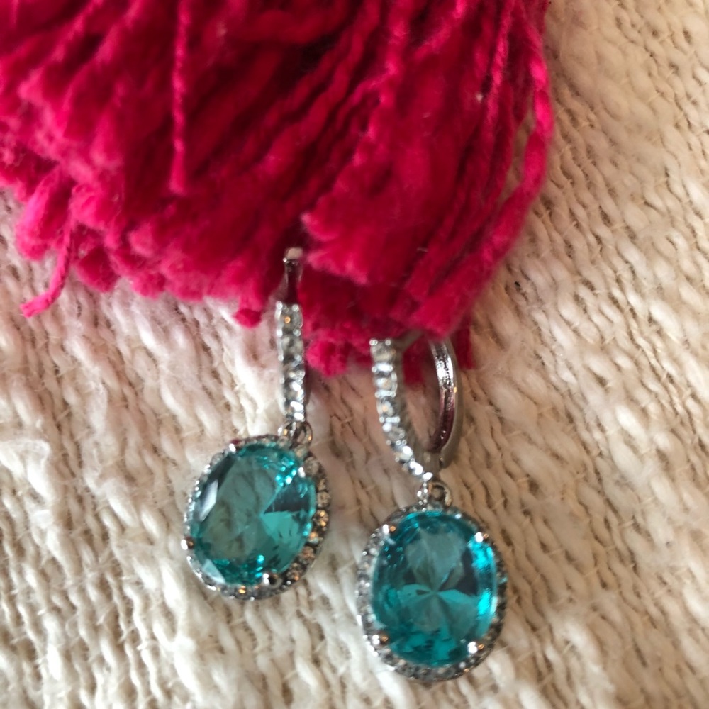 Aquamarine costume earrings